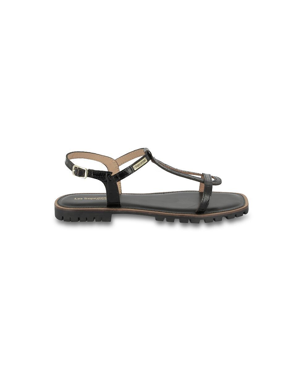 Hextaz Leather Flat Sandals with Square Toe, LES TROPEZIENNES PAR M.BELARBI