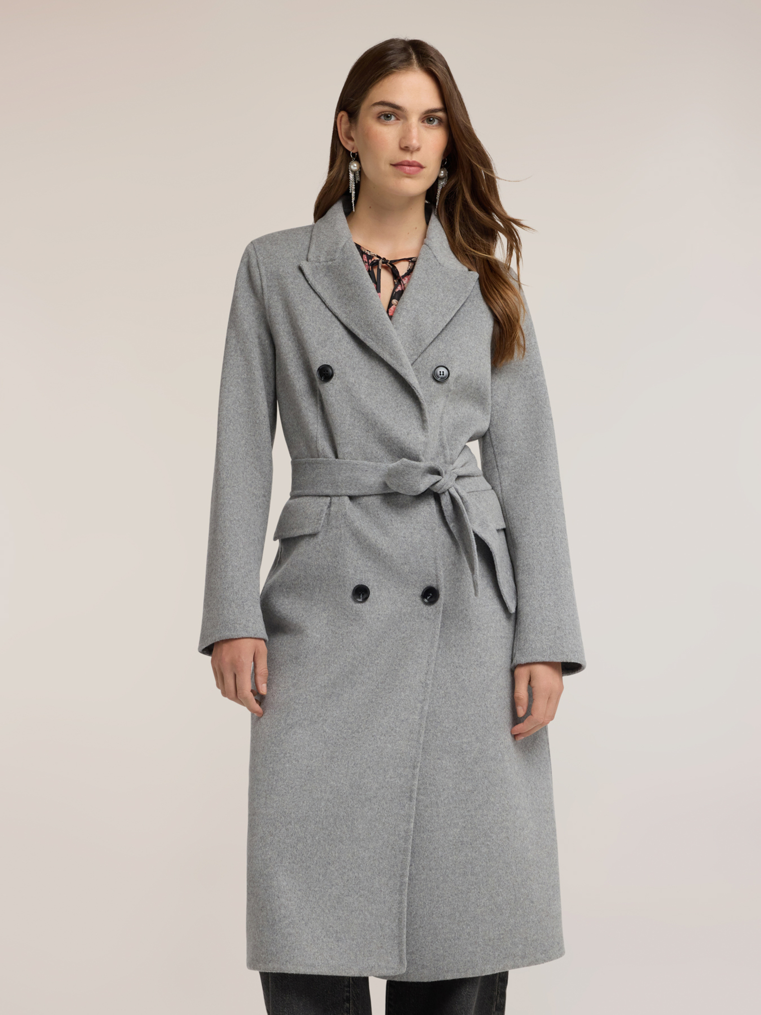 Manteau ceinturé double boutonnage, MOTIVI