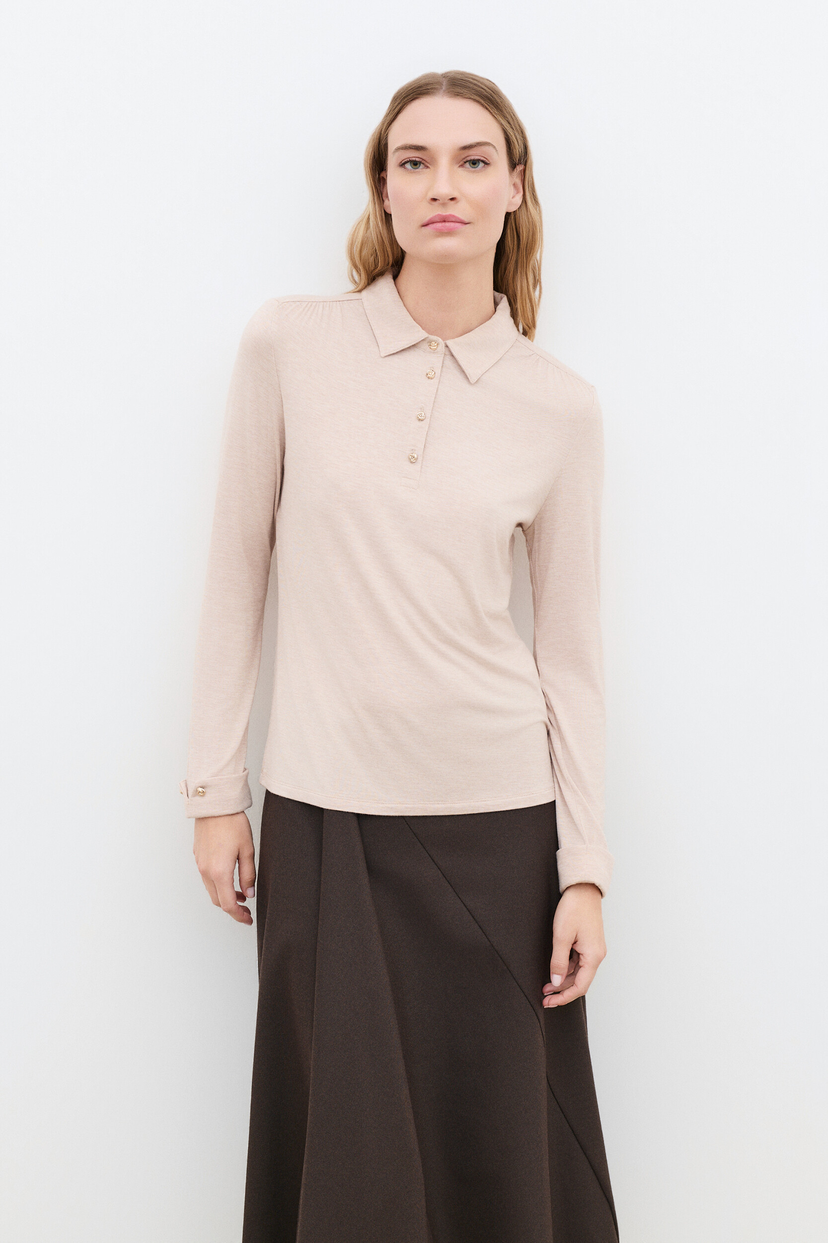 T-shirt droit col chemise TNINE, CAROLL