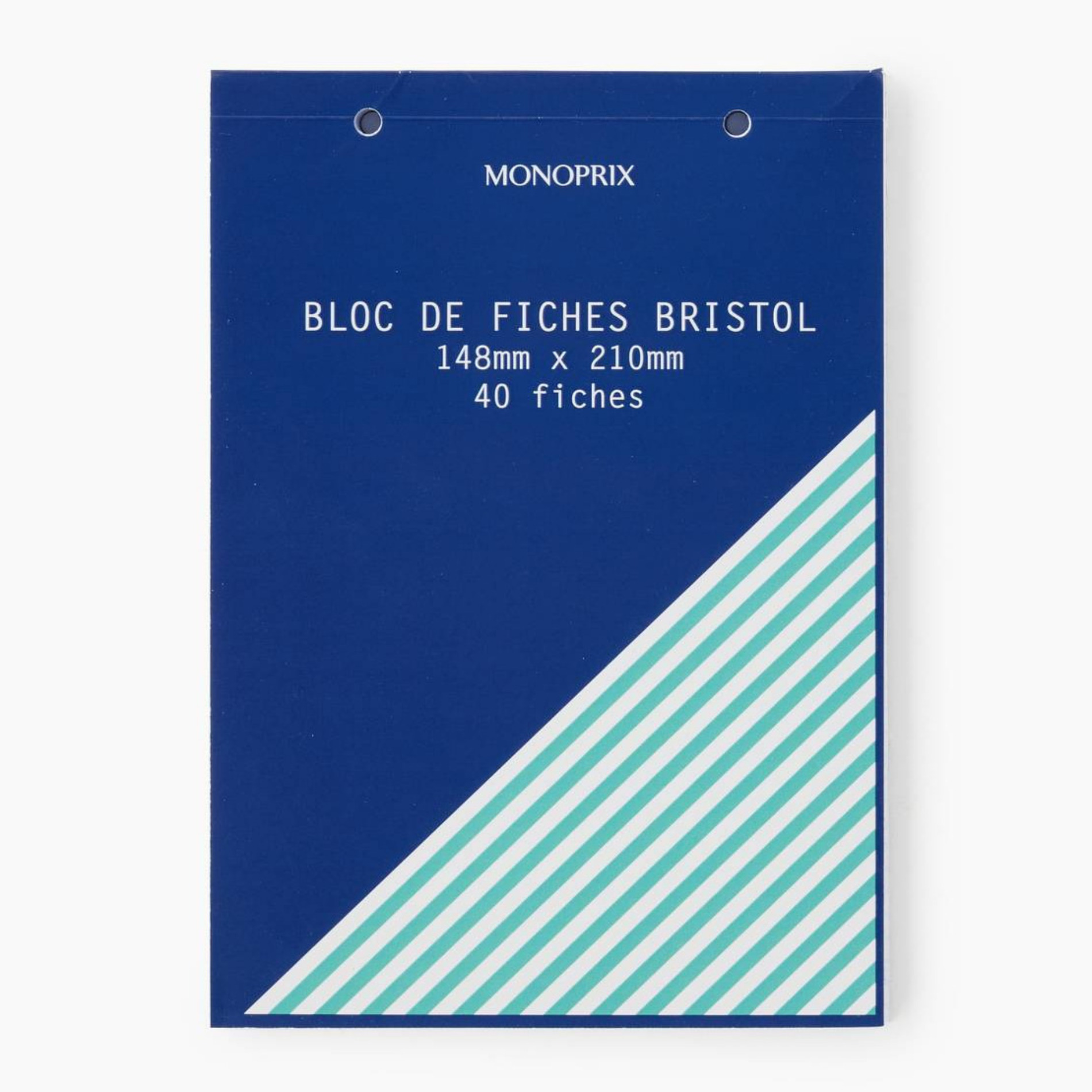 Bloc de 40 fiches Bristol A5, MONOPRIX