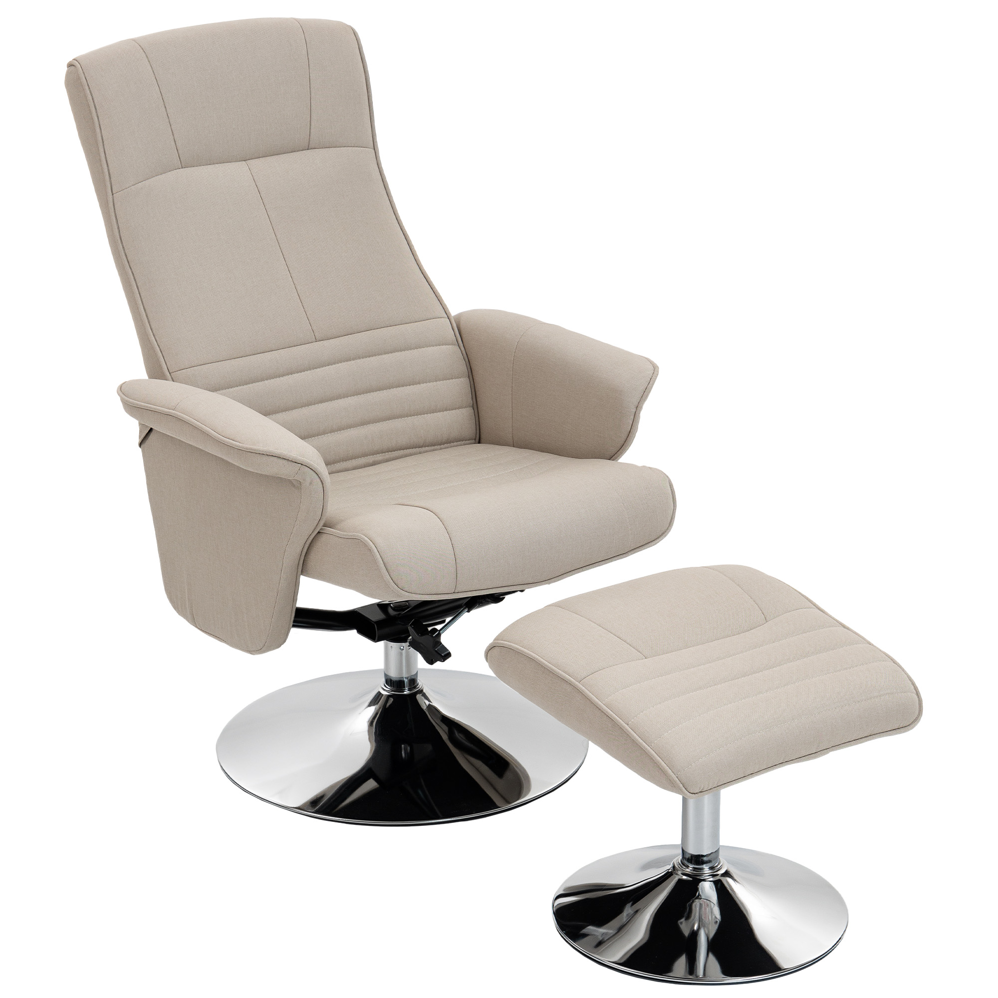 Fauteuil inclinable avec repose-pieds Tissu, HOMCOM