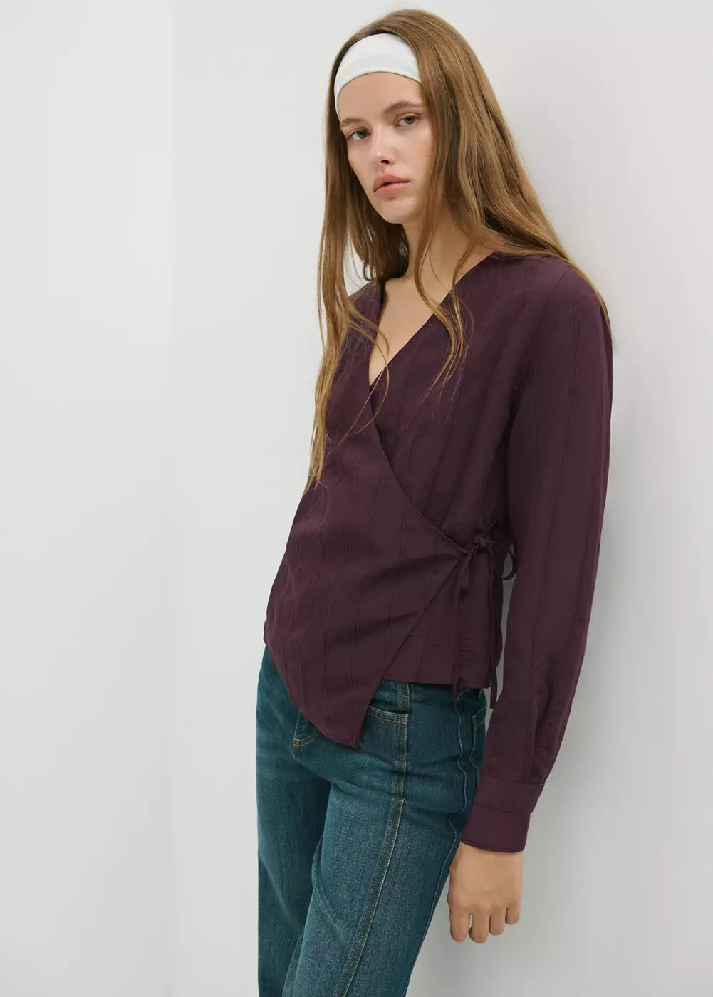Chemise texturée croisée, MANGO TEEN