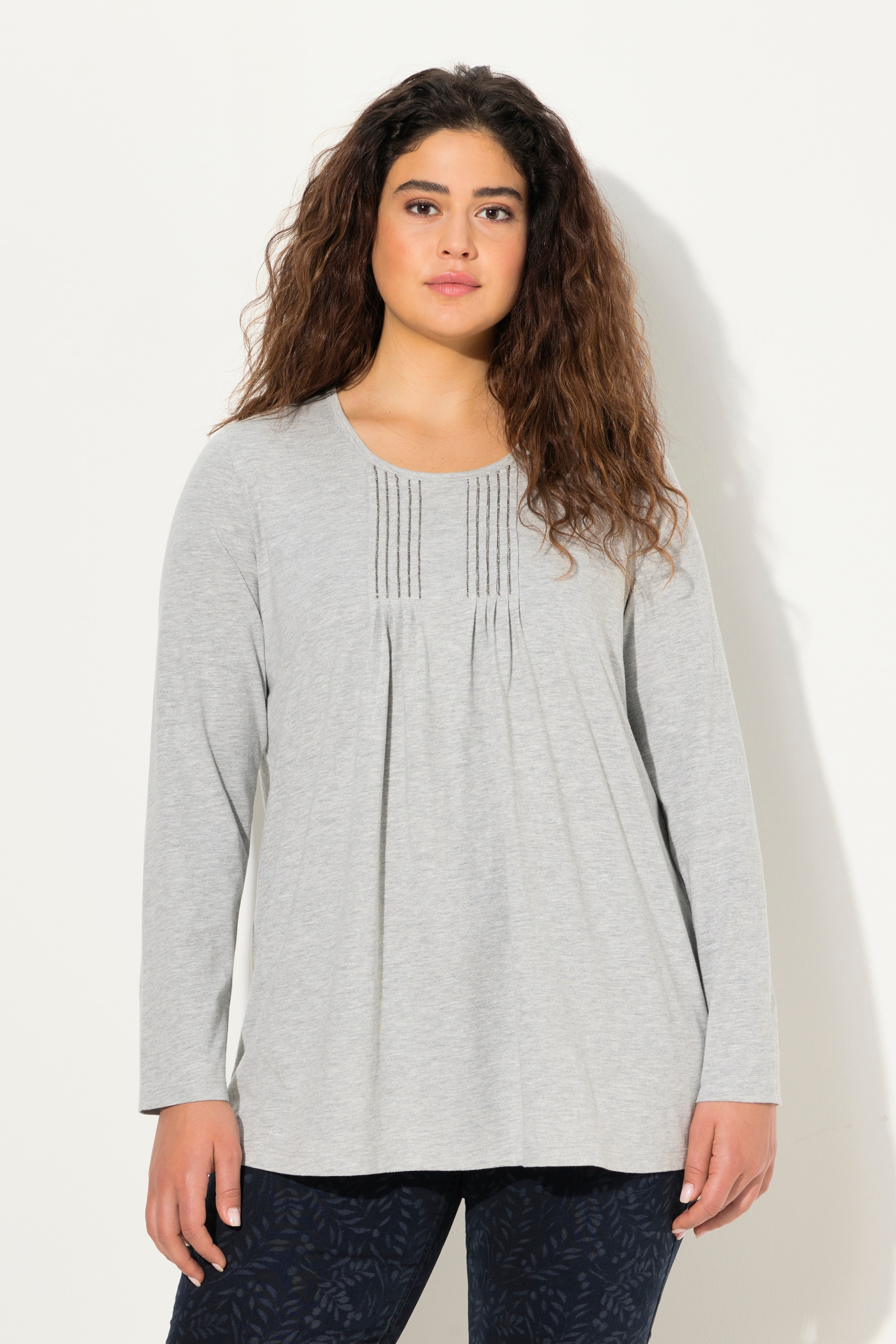 T-shirt à col rond et manches longues. Coupe, ULLA POPKEN