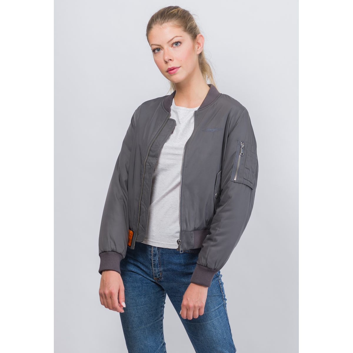 Bombers gris femme new arrivals