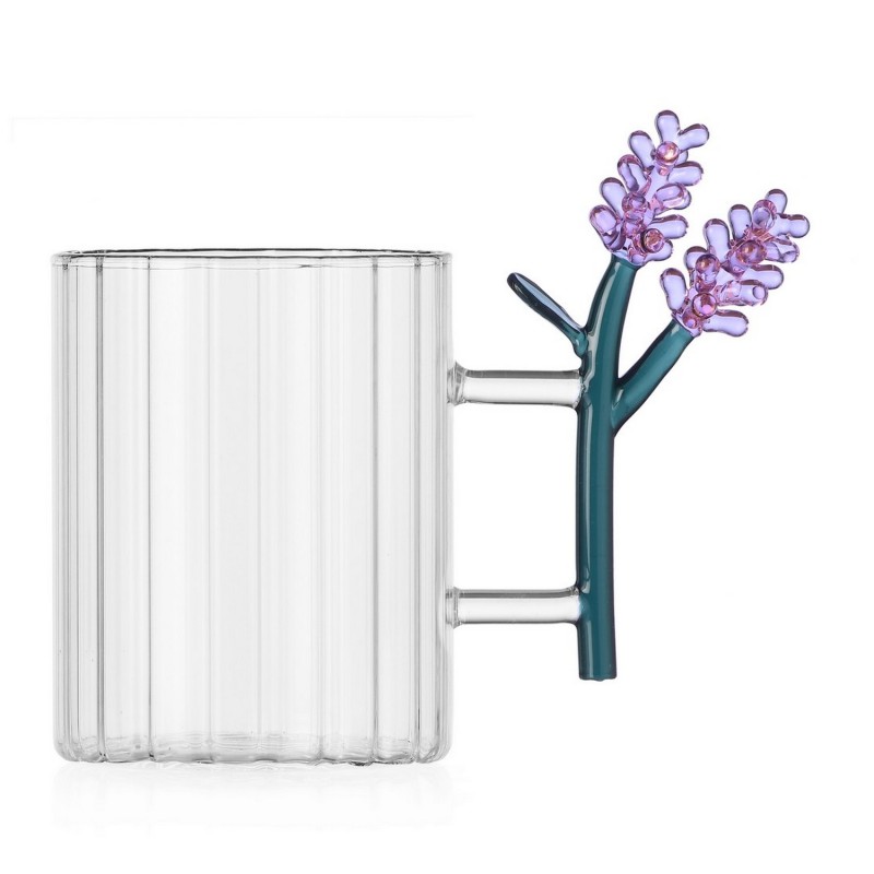 Mug verre anse fleur BOTANICA lavender, ICHENDORF