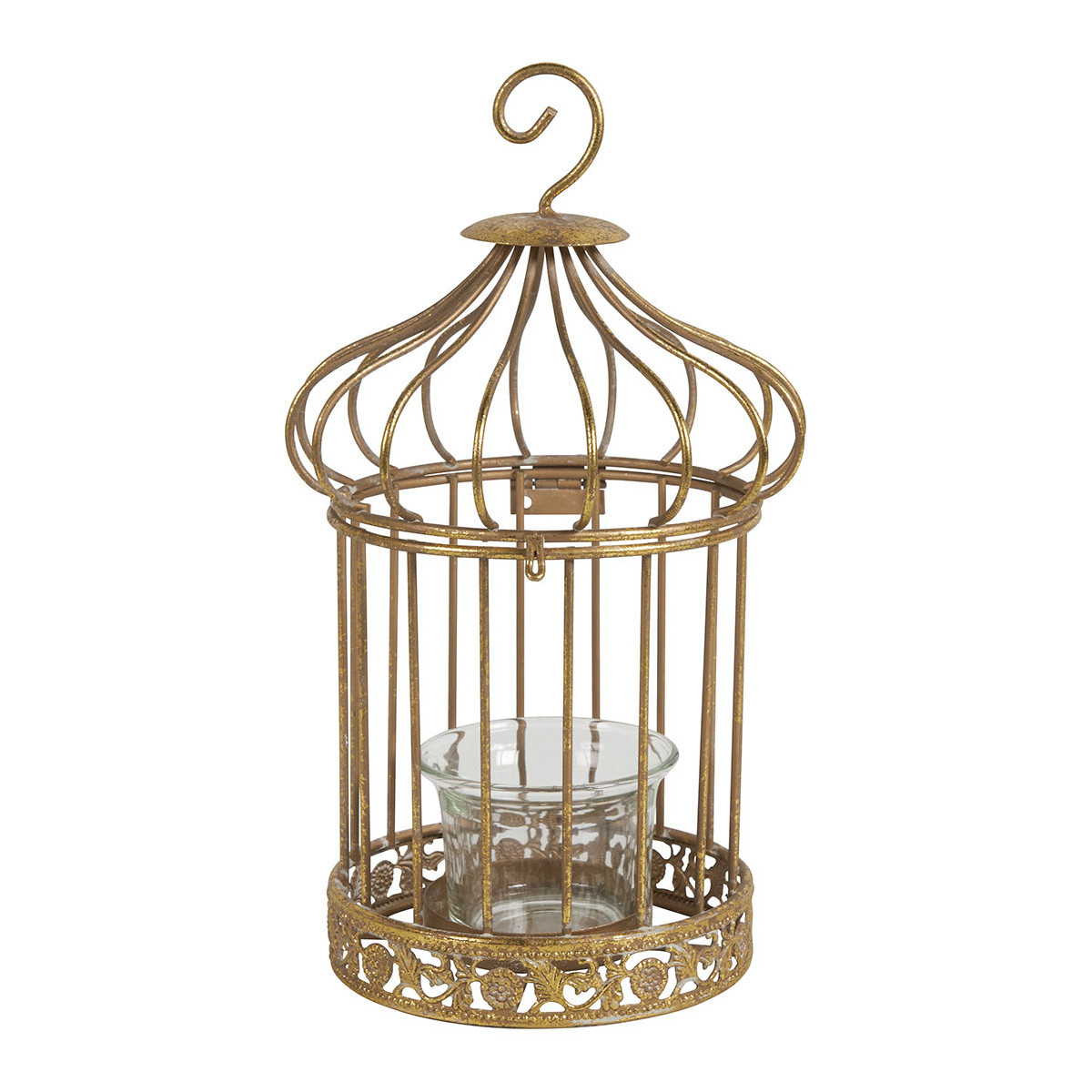 Cage à oiseaux photophore en métal 12 x 12 x 21 cm, MATHILDE M