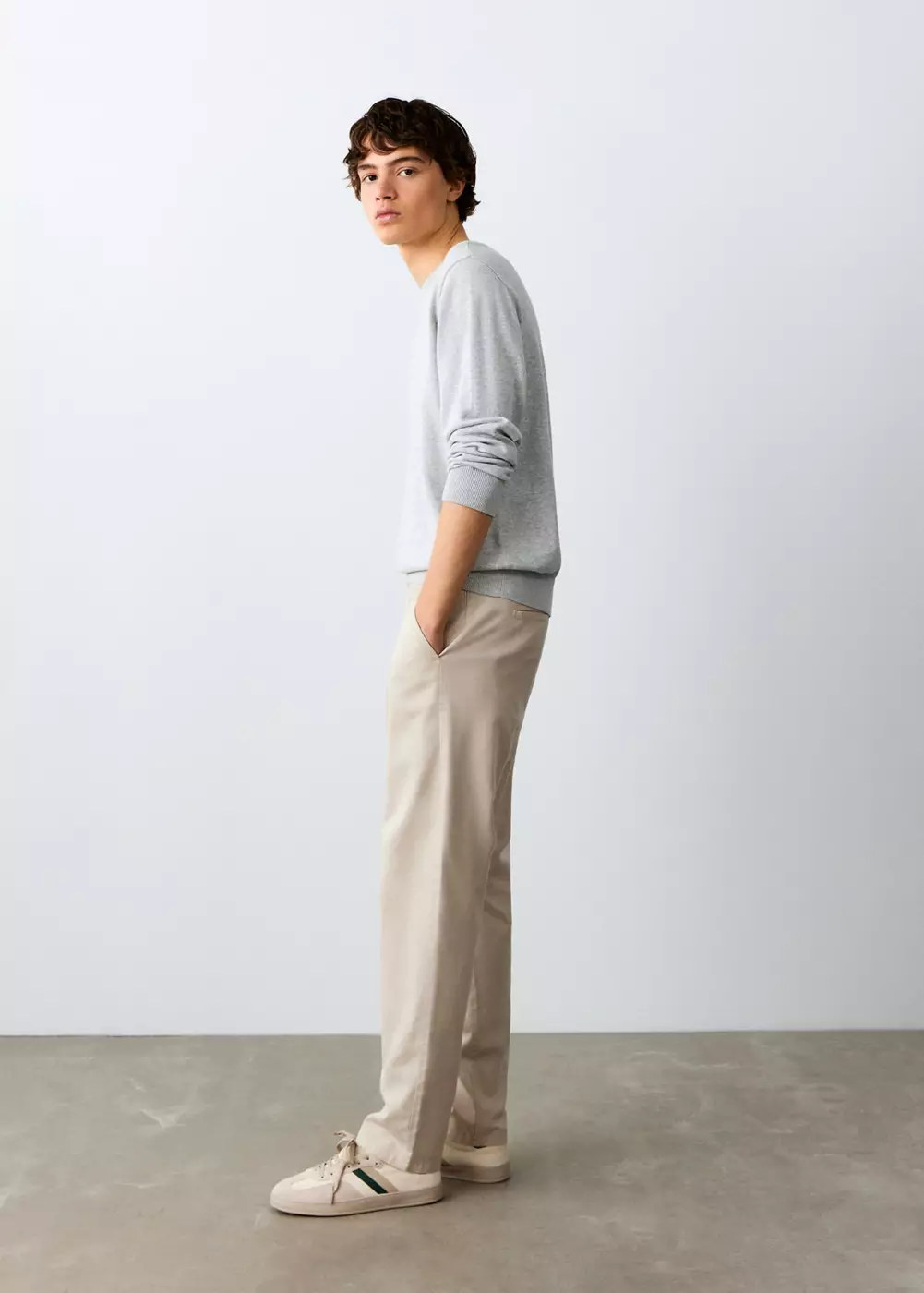 Pantalon coton lin droit, MANGO TEEN
