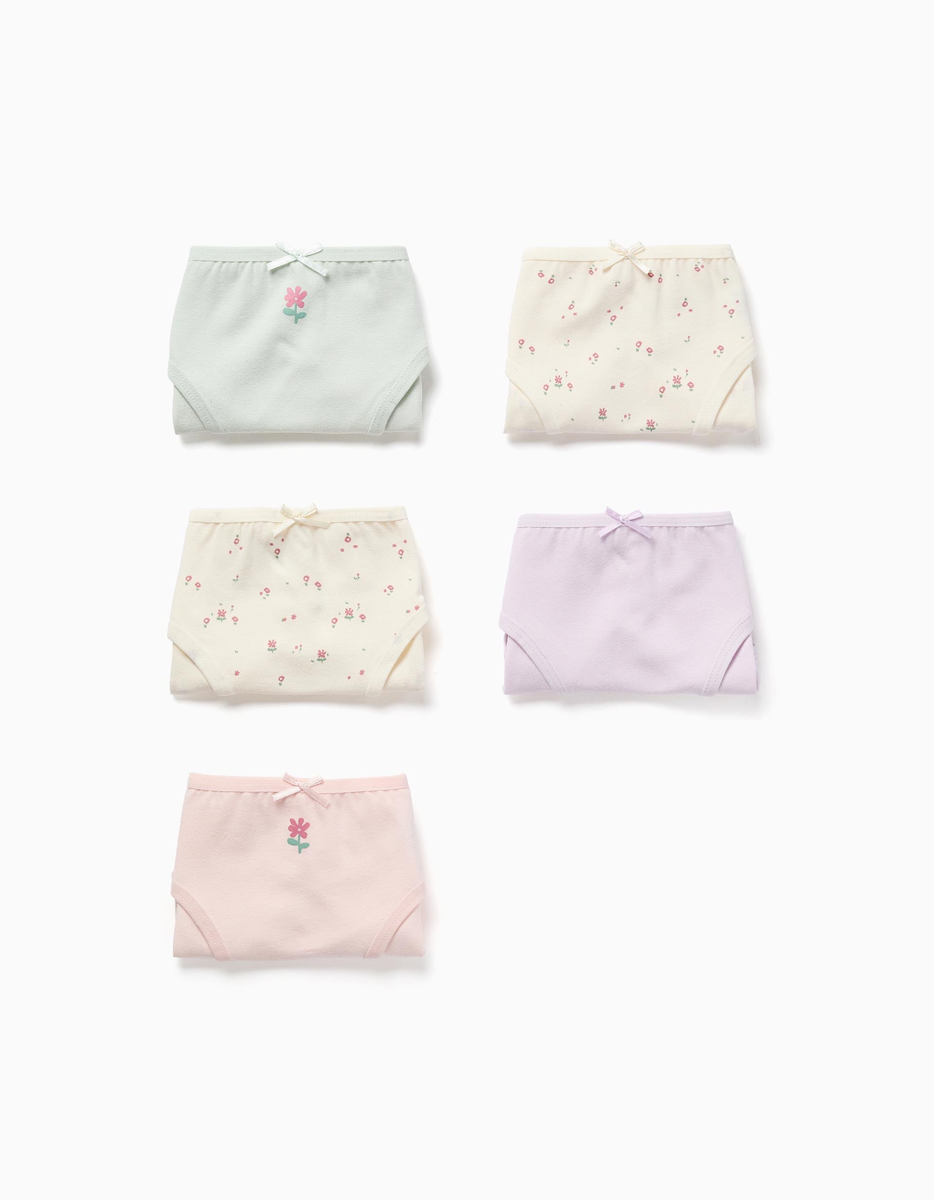 Lot de 5 culottes en coton avec fleurs, ZIPPY