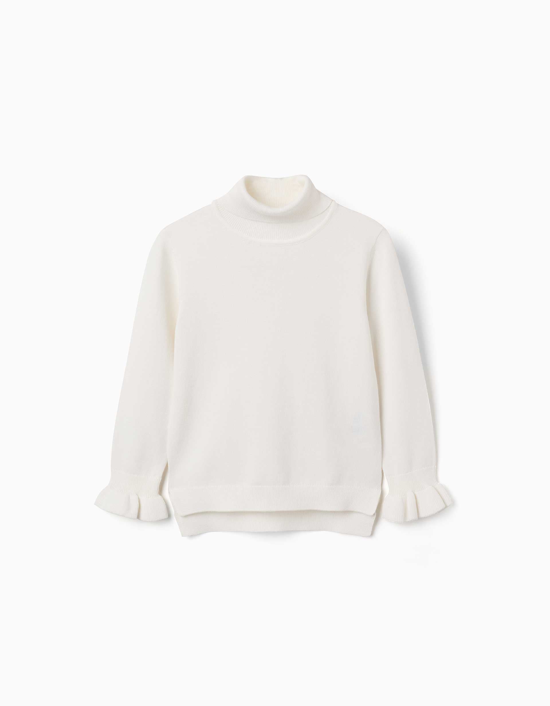 Pull à col montant avec poignets à volants, ZIPPY