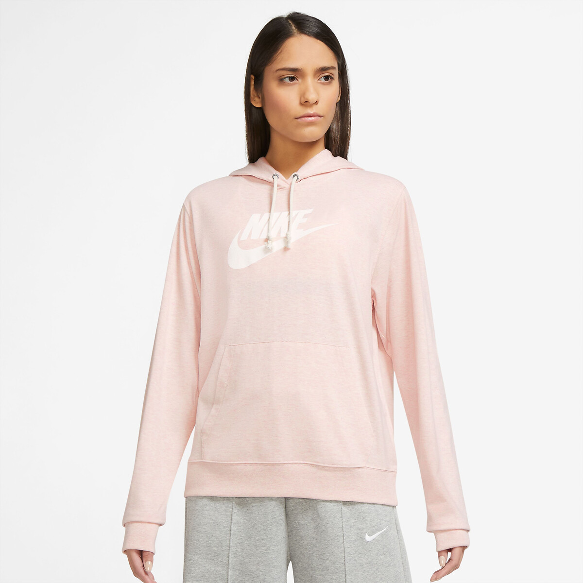 Sportswear speckled hoodie in cotton mix, pink, Nike | La Redoute