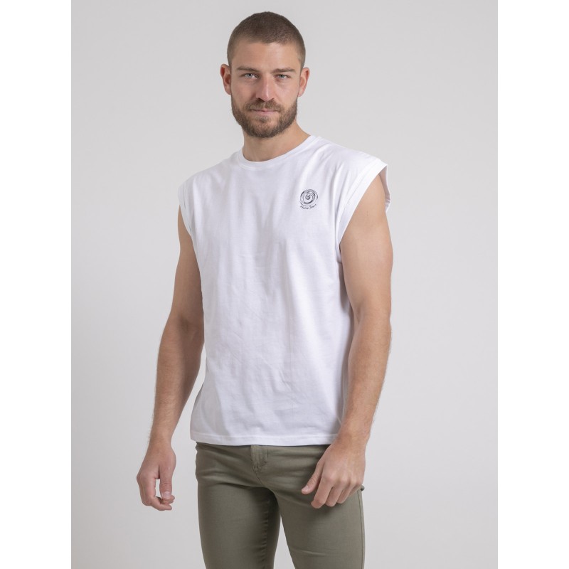 T-shirt Sans Manches Col Rond Pur Coton Negak, RITCHIE