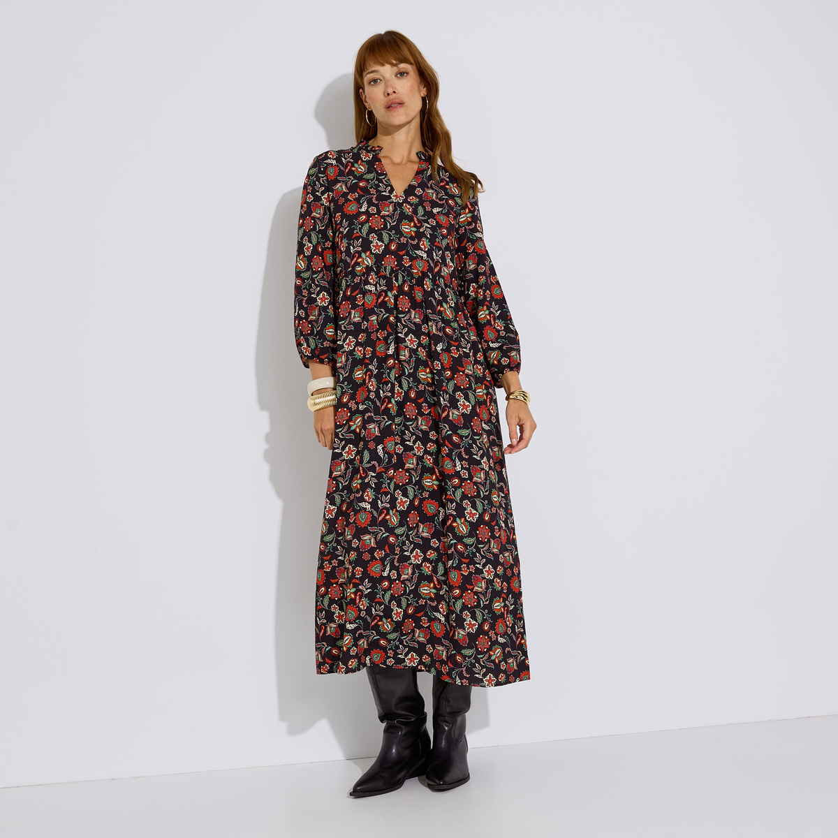 Robe longue imprimé floral, GRAIN DE MALICE