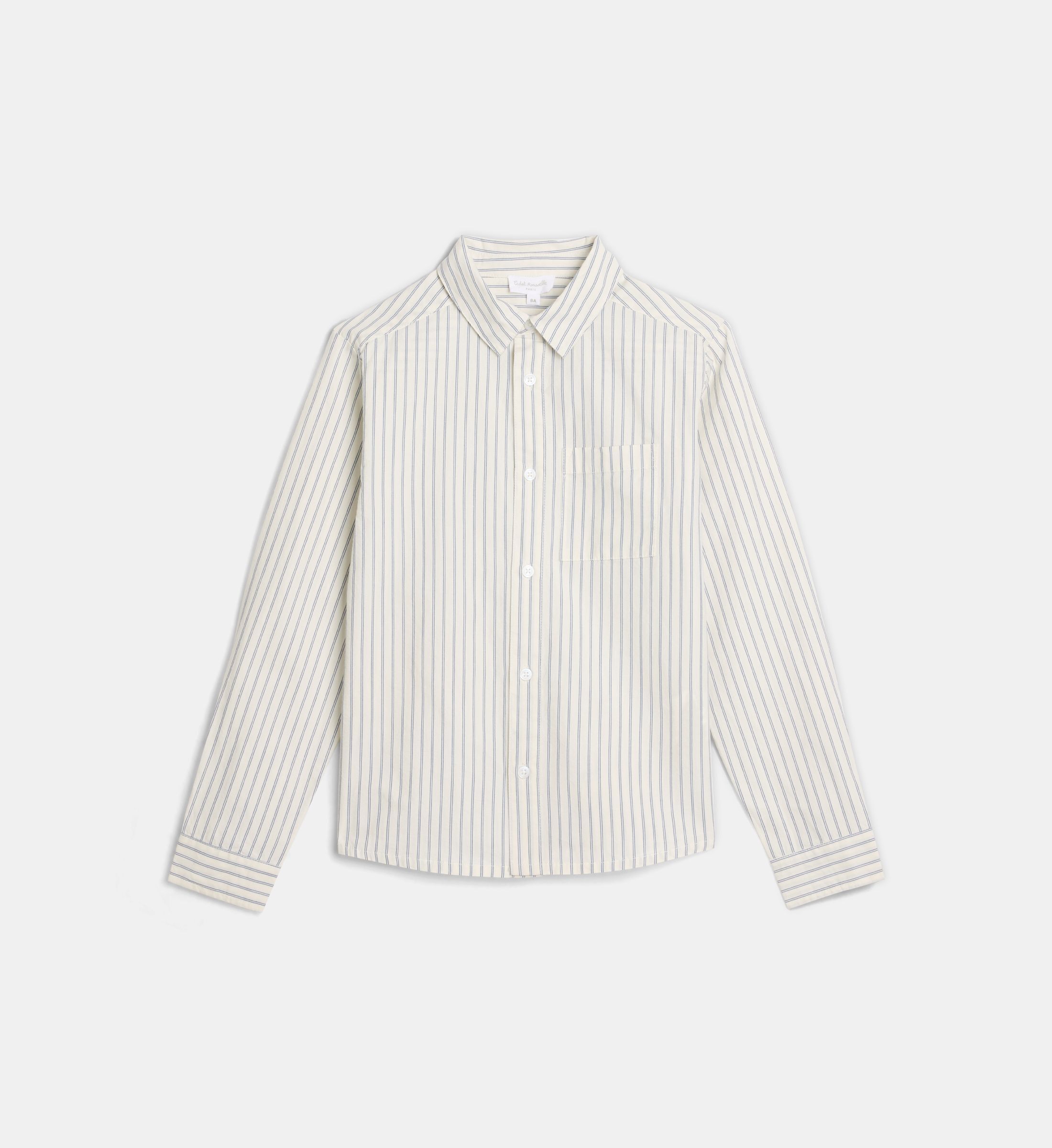 Chemise droite rayée tatekid en popeline de coton bio, CADET ROUSSELLE