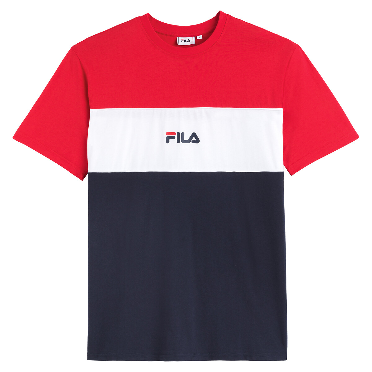 Anoki cotton t-shirt with logo print and short sleeves , blue/red/white ...
