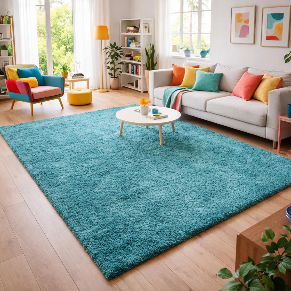Tapis poils longs shaggy tissé motif uni UNI L, UN AMOUR DE TAPIS