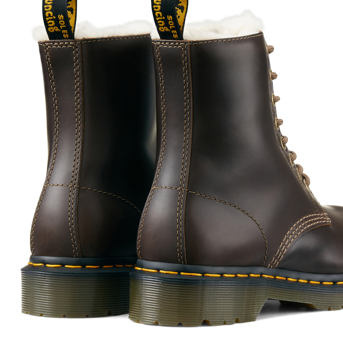 1460 pascal serena ankle boots in leather with faux fur