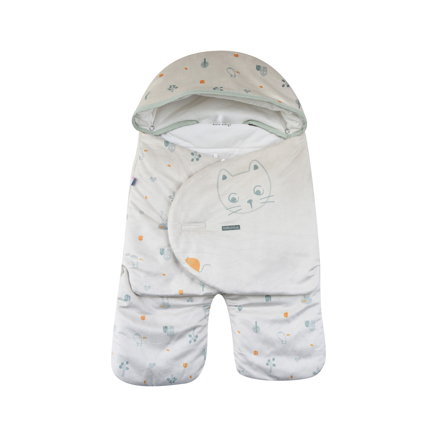 Nid de naissance loran velours doux avec jambe securite auto, SUCRE D'ORGE