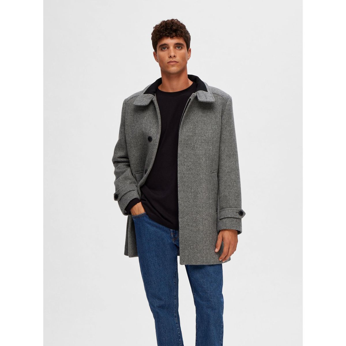 Manteau en discount laine gris homme