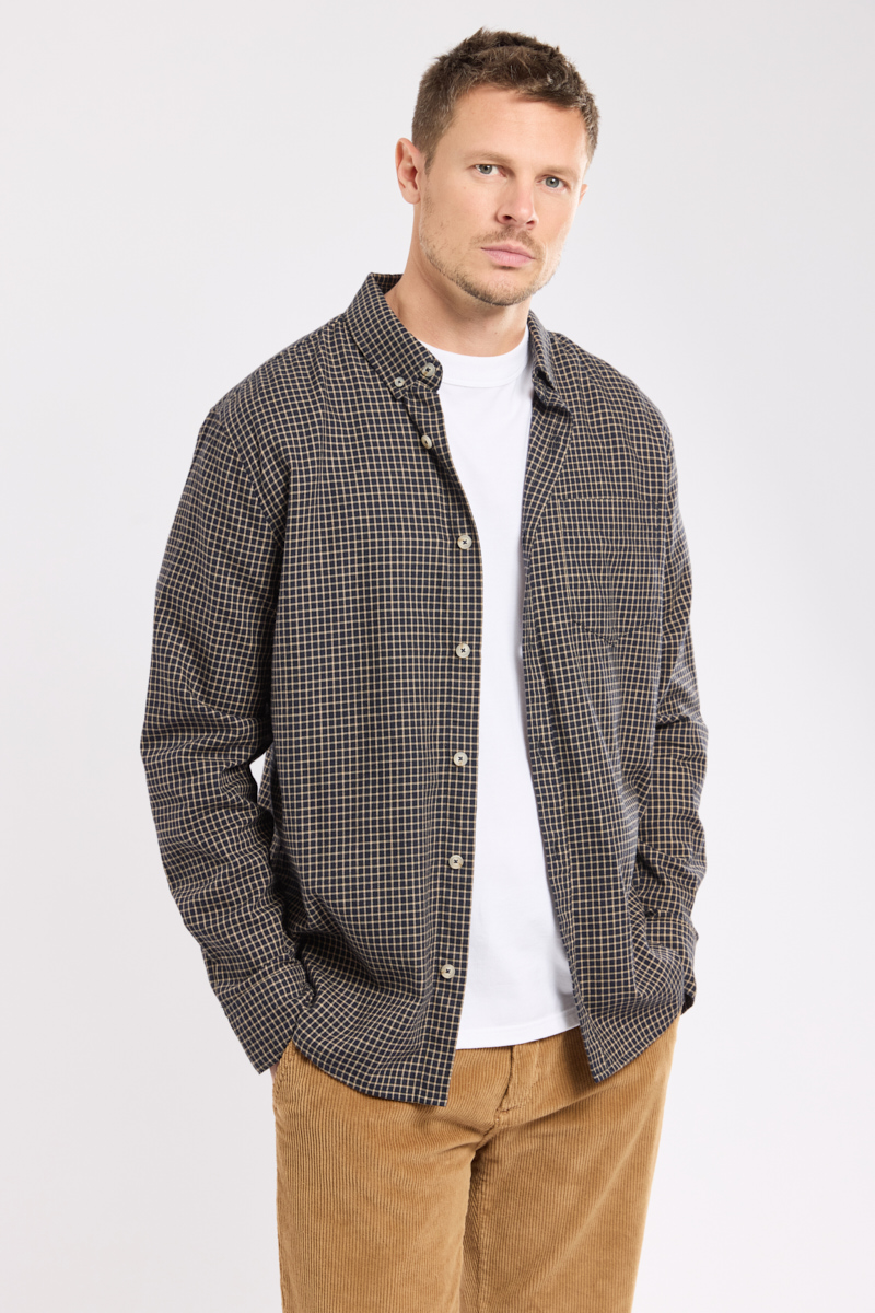 Chemise coupe droite HERITAGE en coton flanelle pour homme, ARMOR-LUX