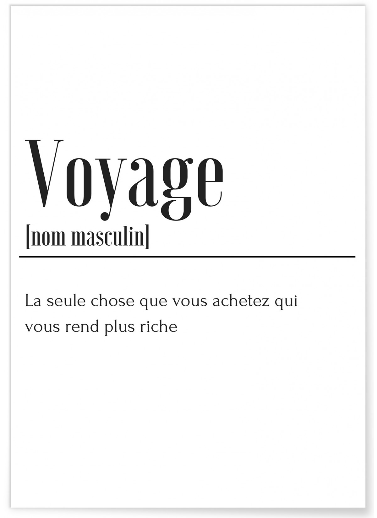 Affiche Définition Voyage, L'AFFICHERIE