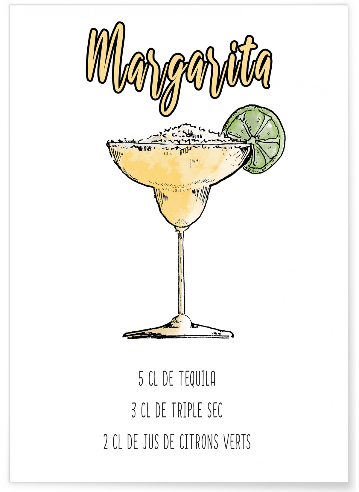 Affiche Cocktail Margarita, L'AFFICHERIE