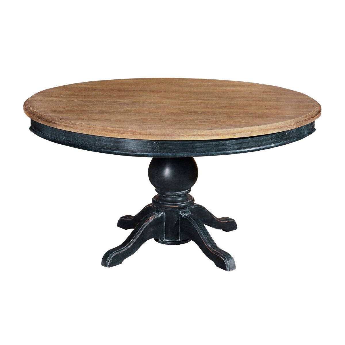 Table à manger ronde en bois de manguier vitto Couleur noir Made In Meubles