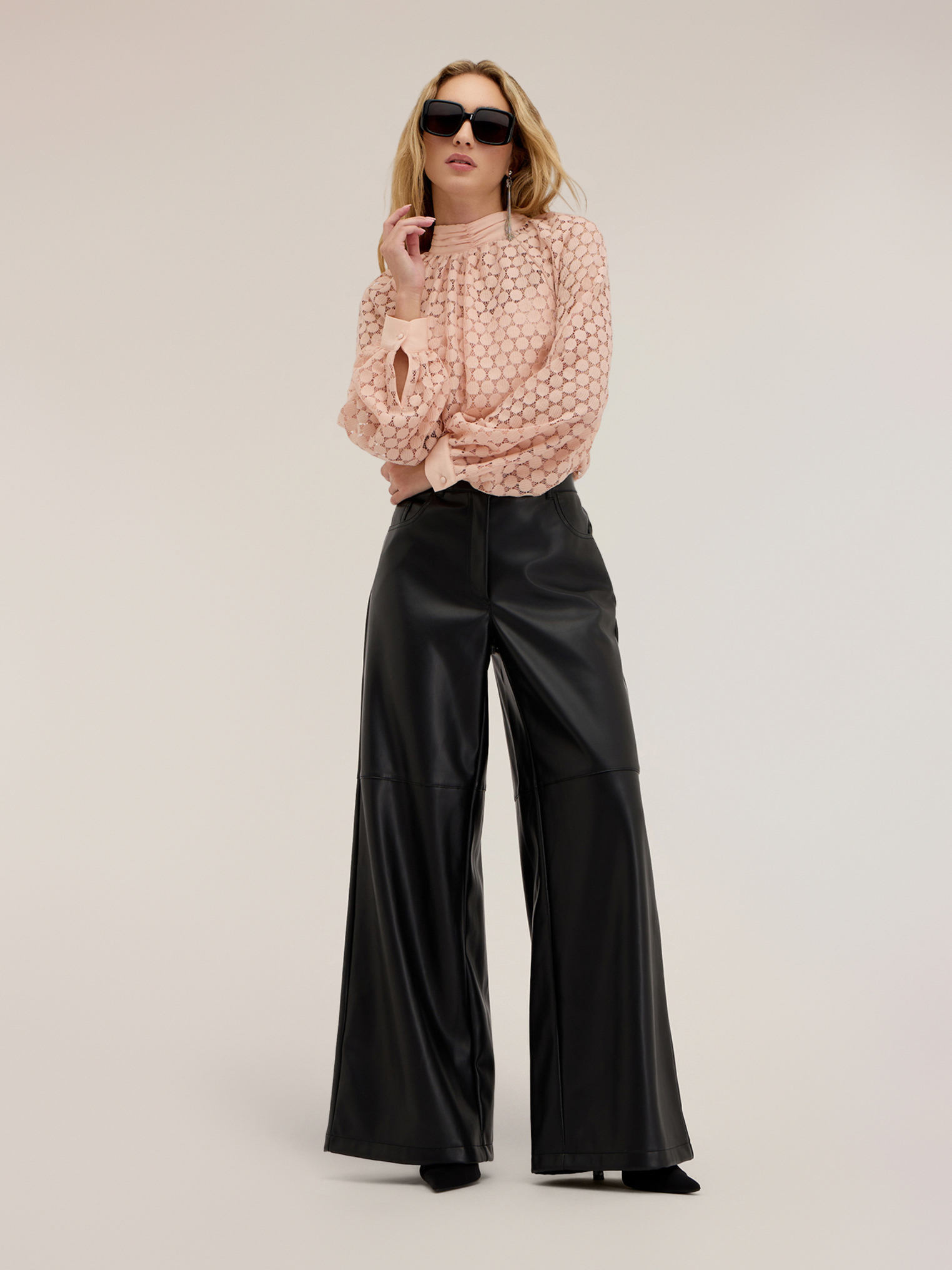 Pantalon palazzo effet brillant, MOTIVI
