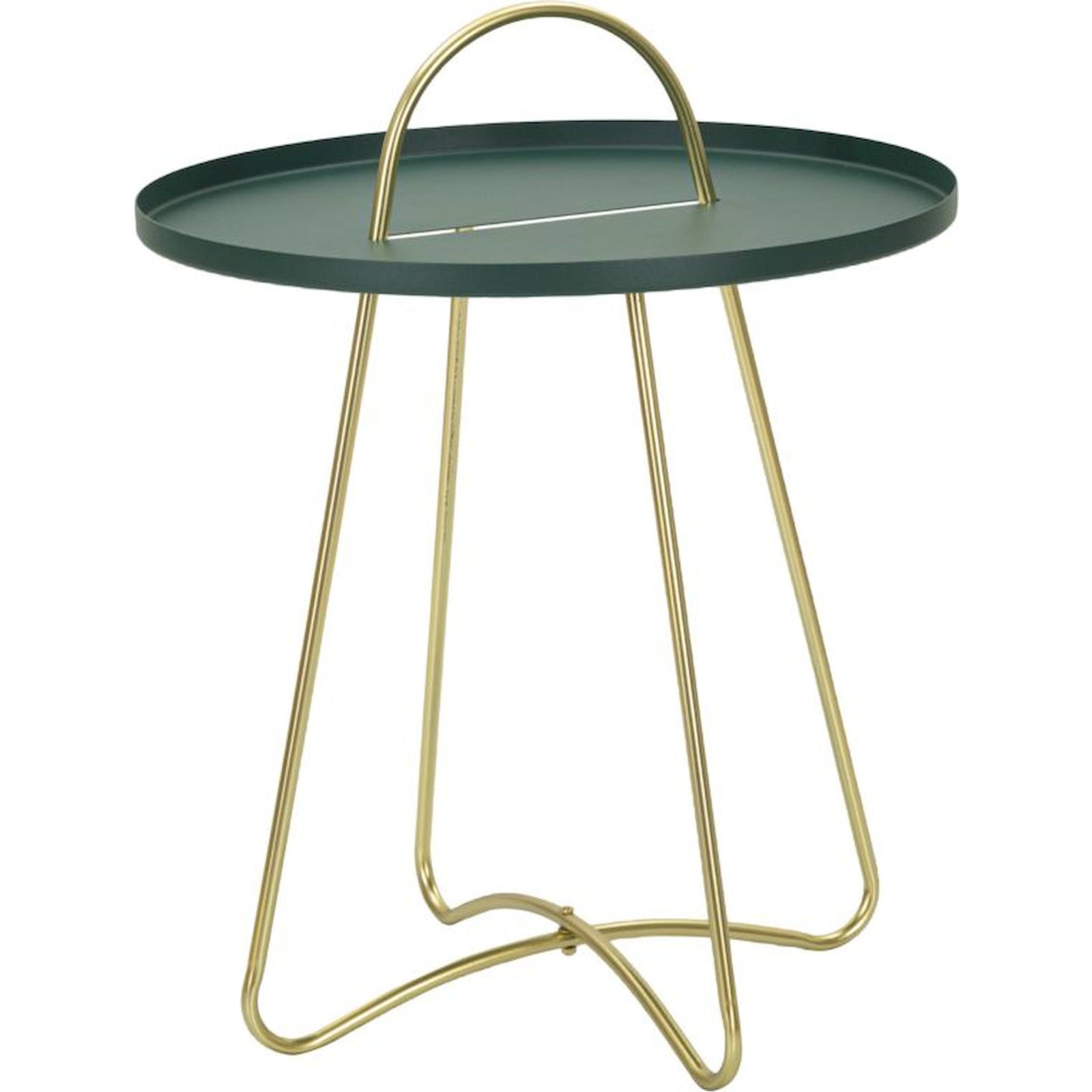 Table d'appoint ronde en fer satiné GLAM, RECOLLECTION