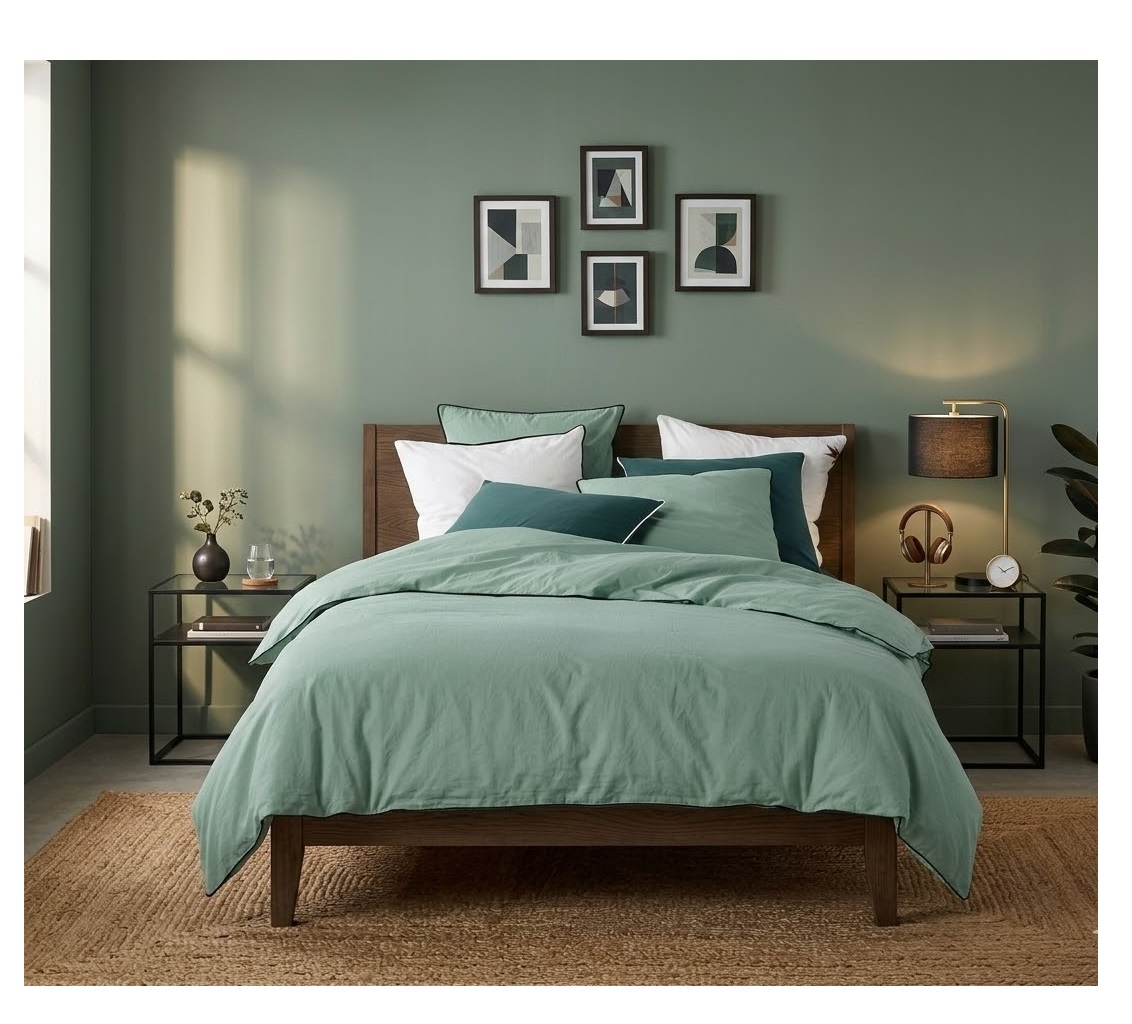 Parure de lit en coton lave Collection Linette, EDEN
