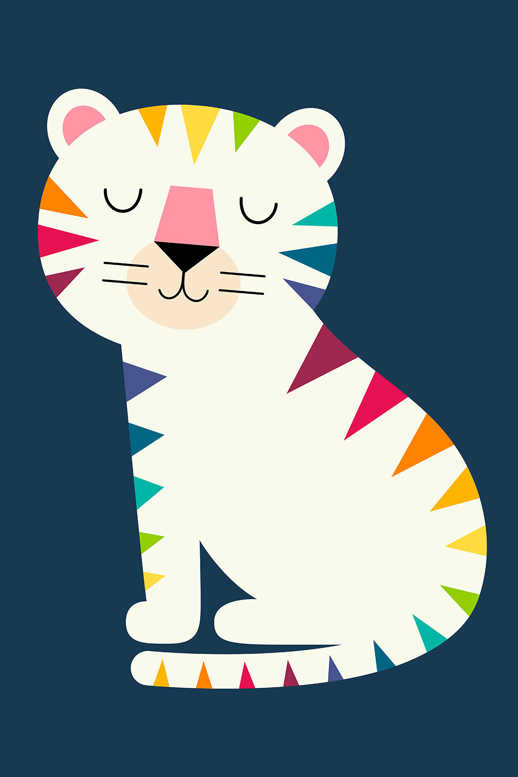 Tableau tigre en arc en ciel, HEXOA