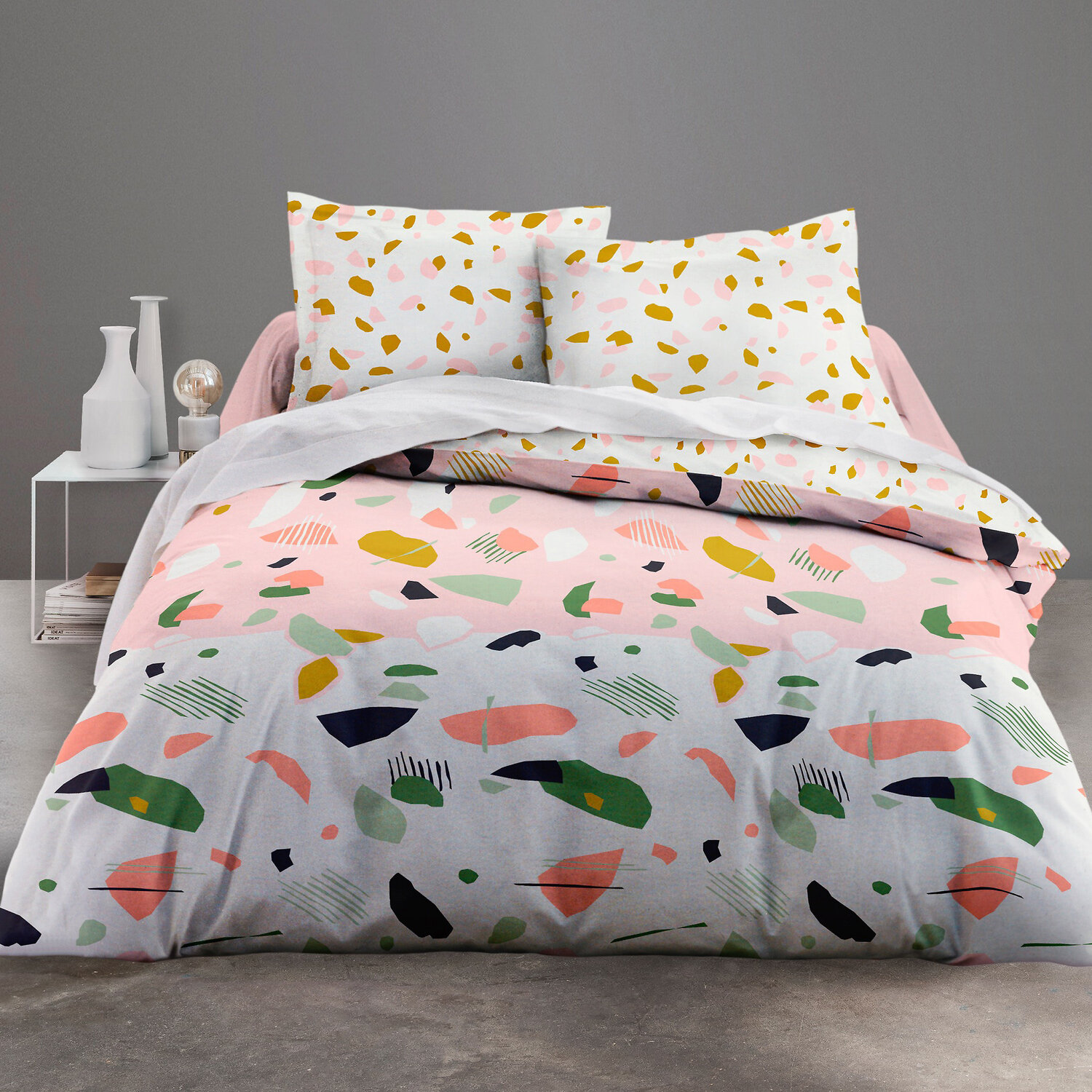 Parure housse de couette imprimée coton, MARBREE, C DESIGN HOME TEXTILE