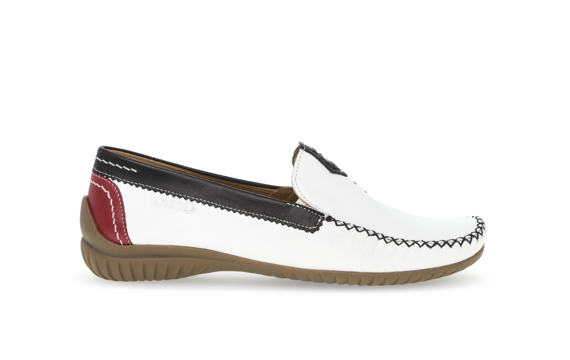 Mocassins en cuir à talon compensé, GABOR