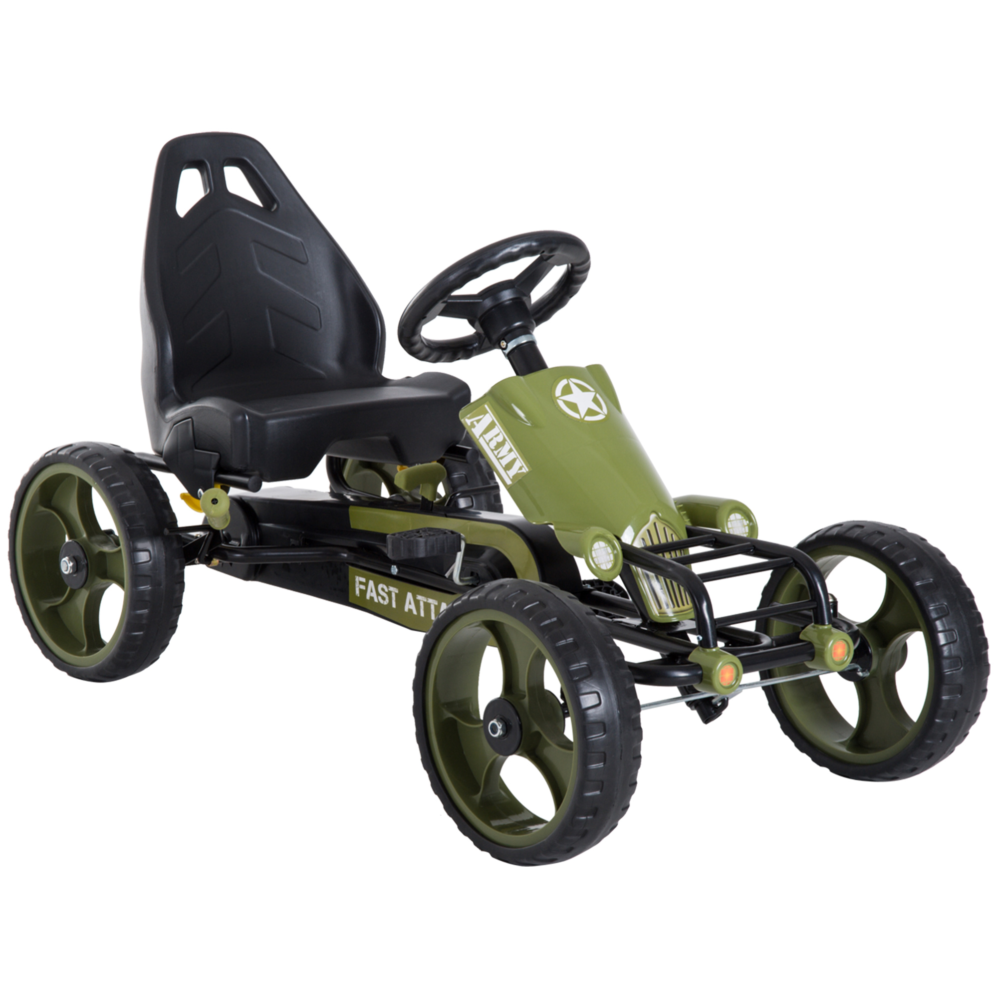 Kart à pédales Métal Vert, HOMCOM