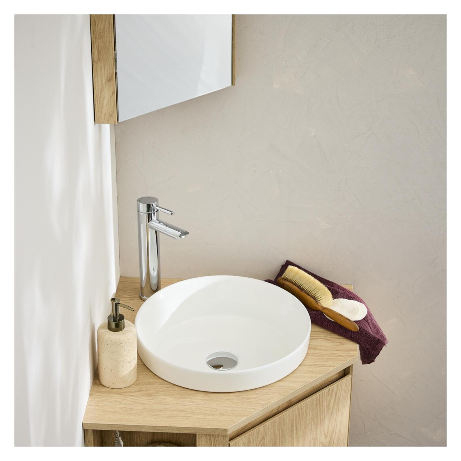 Vasque à encastrer ronde en céramique blanche 36cm DORO, MOB IN