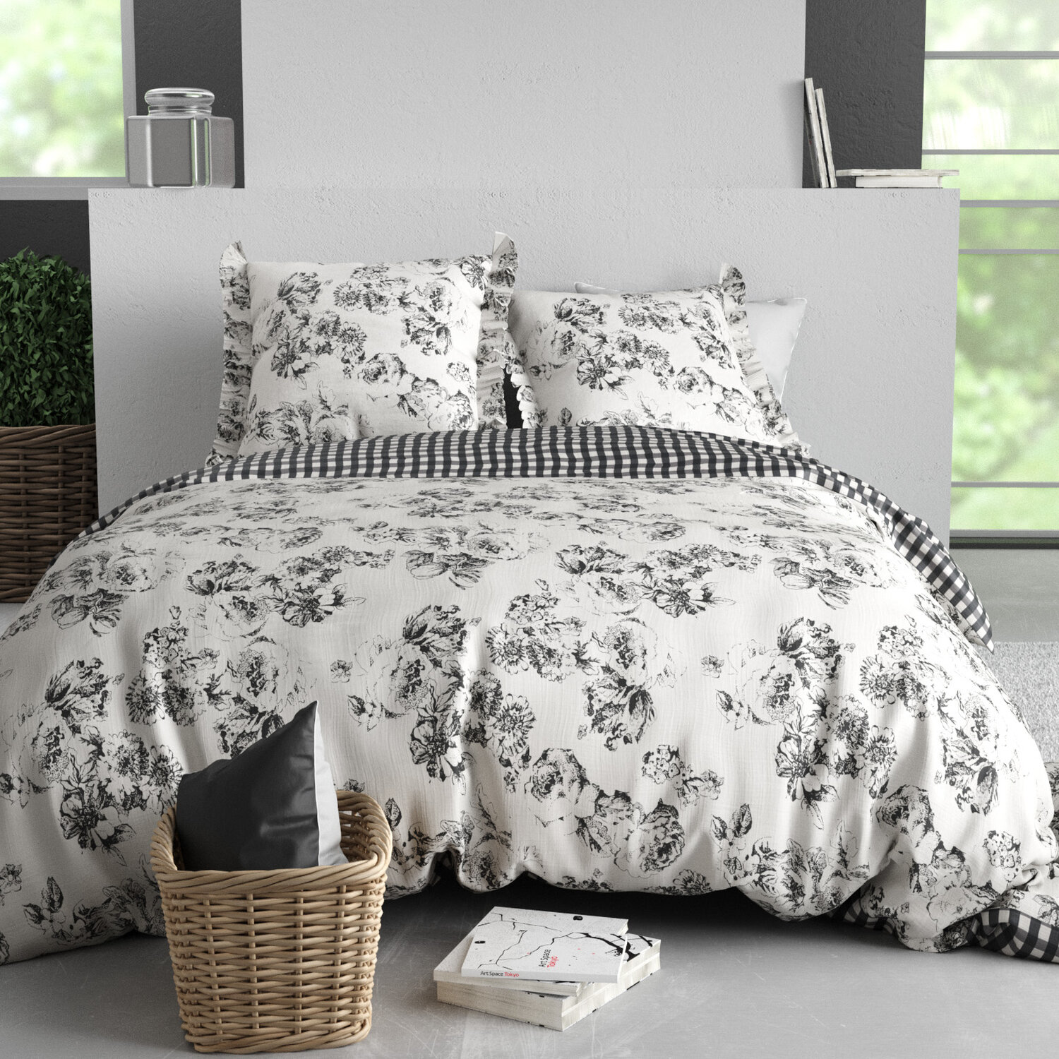 Parure housse de couette en coton imprimée, Ornella, C DESIGN HOME TEXTILE