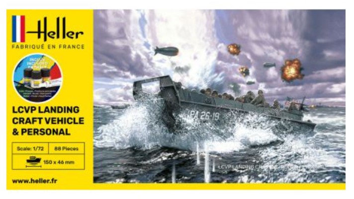 Maquette STARTER KIT LCVP Landungsboot et Figures, HELLER