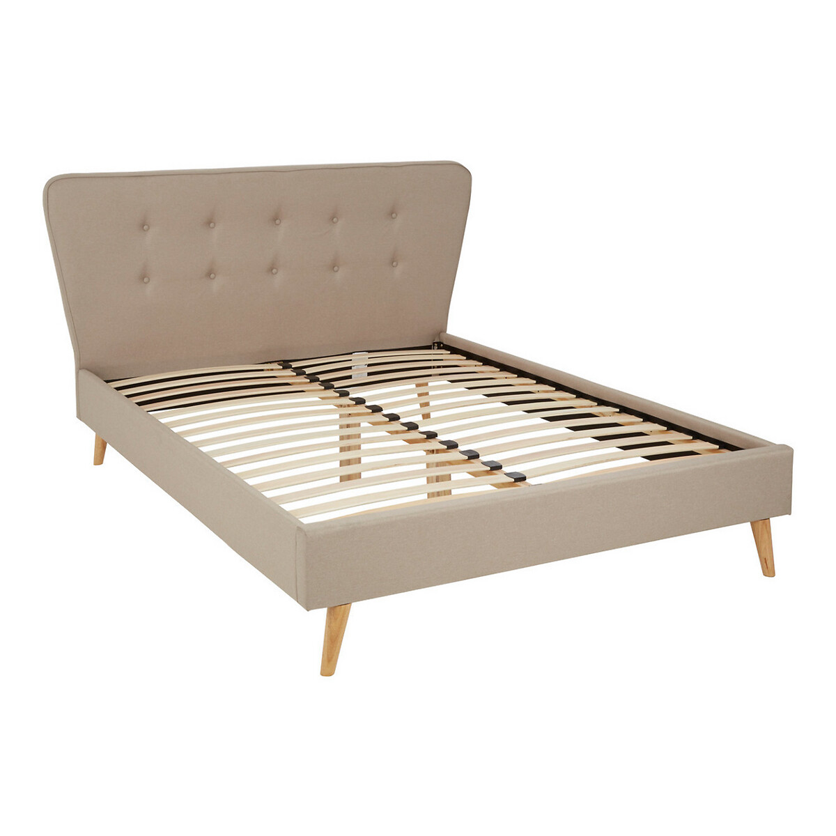 Scandi style oak wood bed, beige, So'home | La Redoute