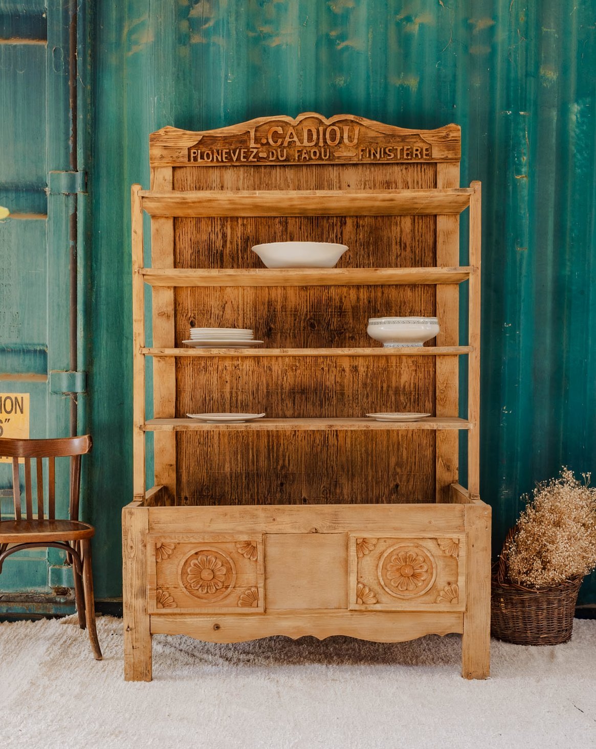 Grande étagère en bois clair Gaëlle N°749 - Bon état, DEBONGOUT