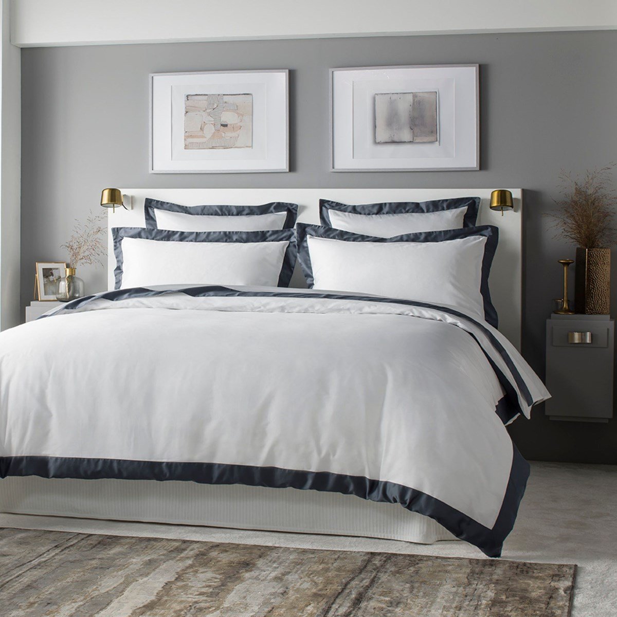Drap plat satin de coton égyptien CELESTE, MPC MAISON