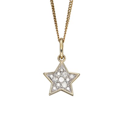 9ct Gold Diamond Star Necklace ELEMENTS GOLD