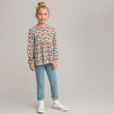 Floral Print Draping Shirt with Long Sleeves LA REDOUTE COLLECTIONS