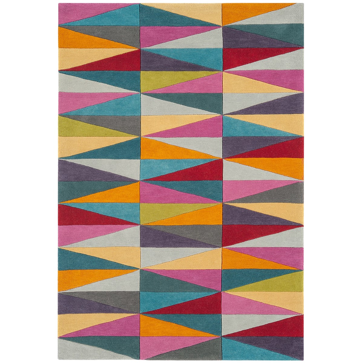 Tapis pure laine à motifs colorés FLASHY TRIANGLES, NOVATREND