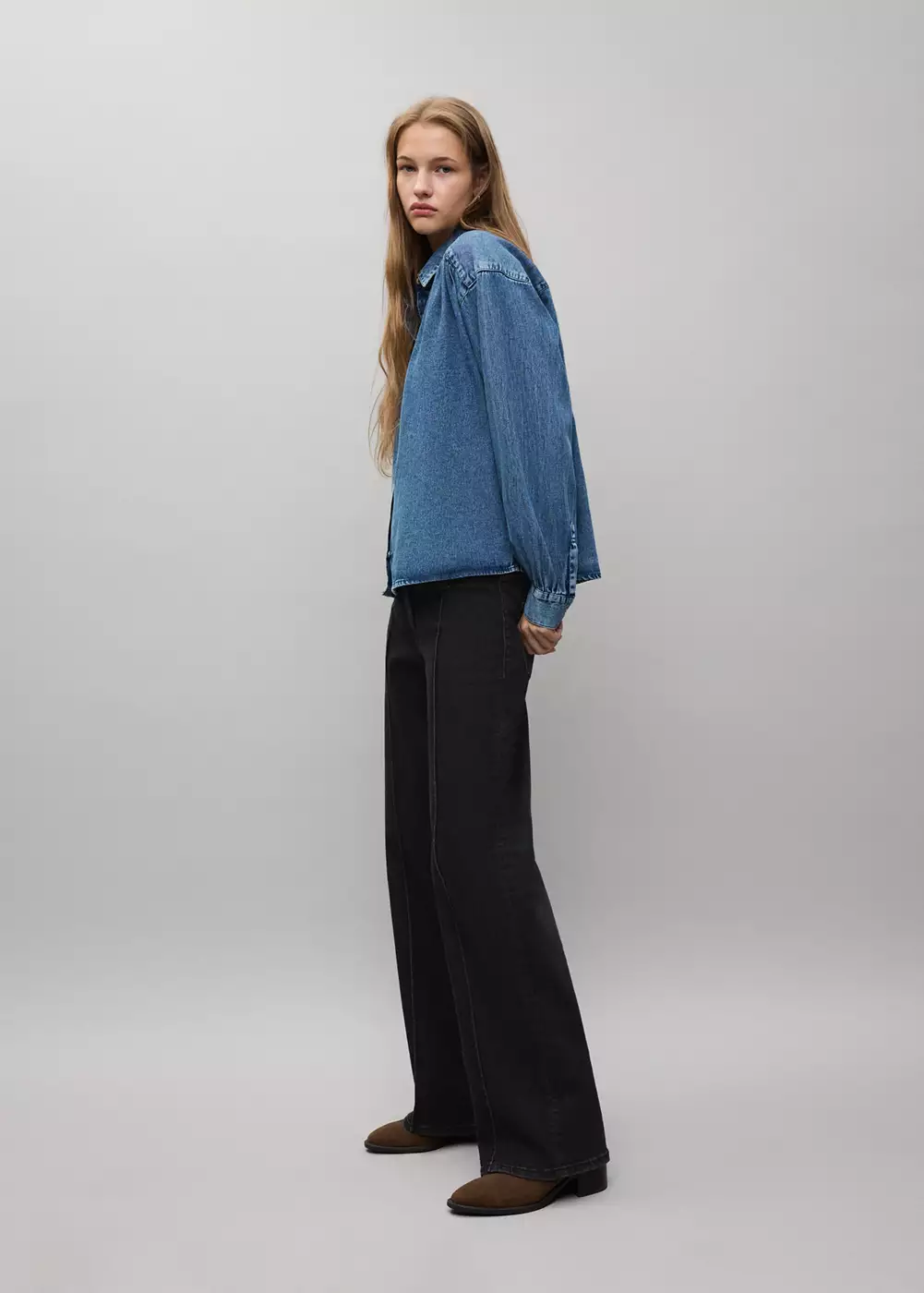 Jean wide leg à fermeture croisée, MANGO TEEN
