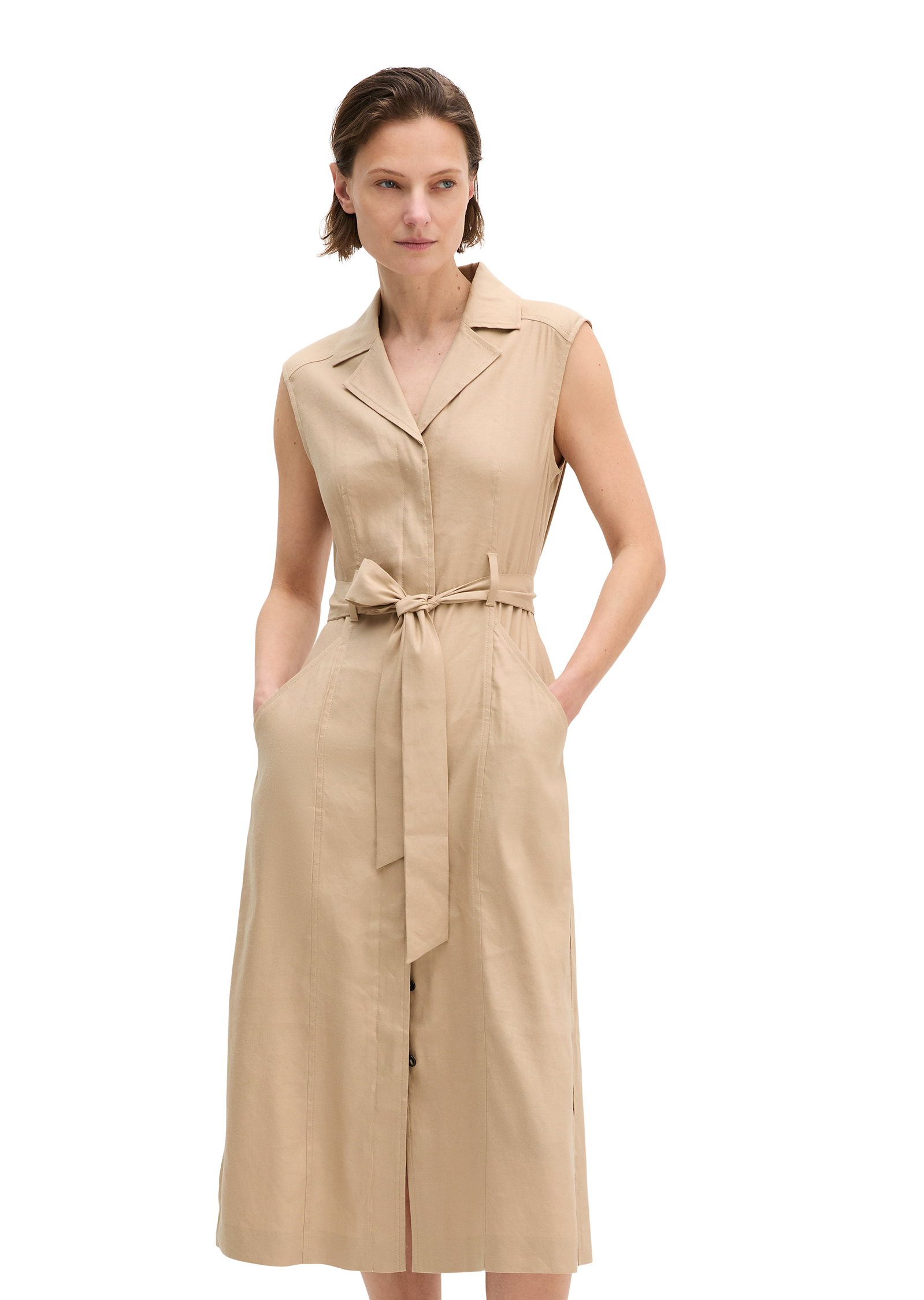 Robe sans manches regular en viscose-lin stretch, MARC O'POLO