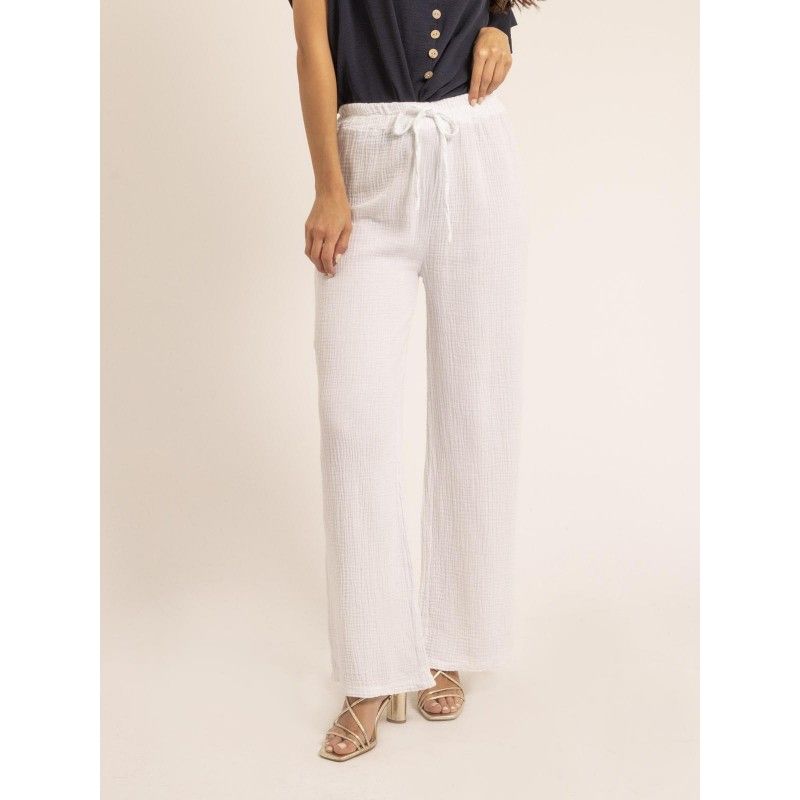 Pantalon fluide noir et cheap blanc