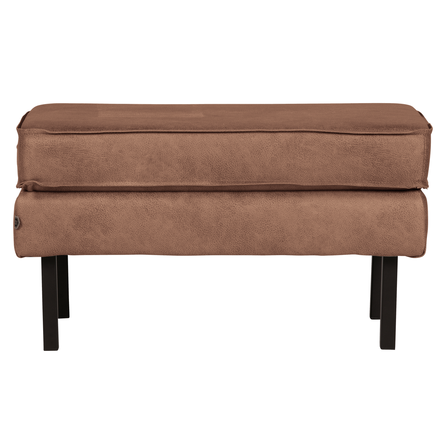 Pouf cuir recyclé et repose-pieds en fer RODEO, WOOOD