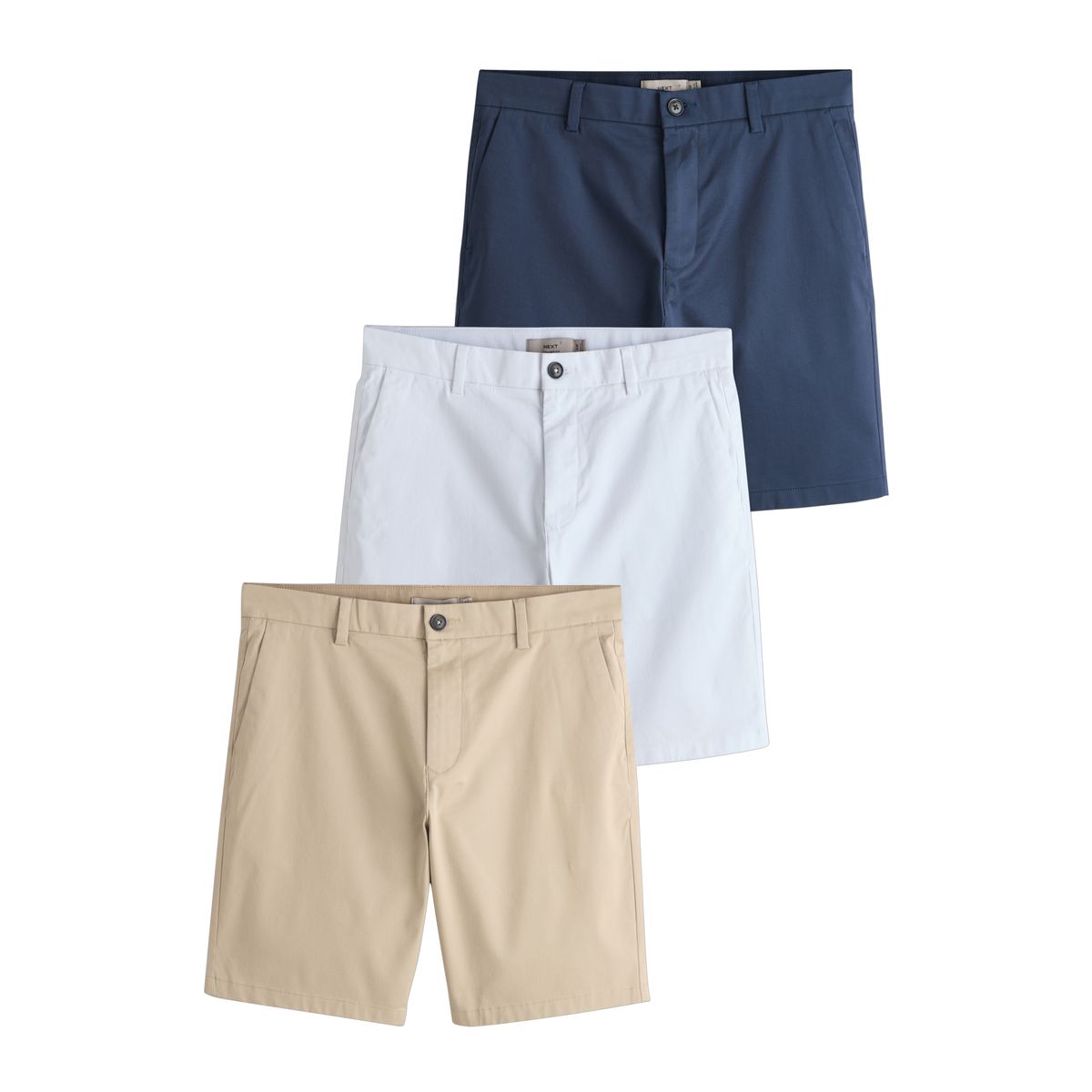 Short chino stretch, lot de 3, NEXT