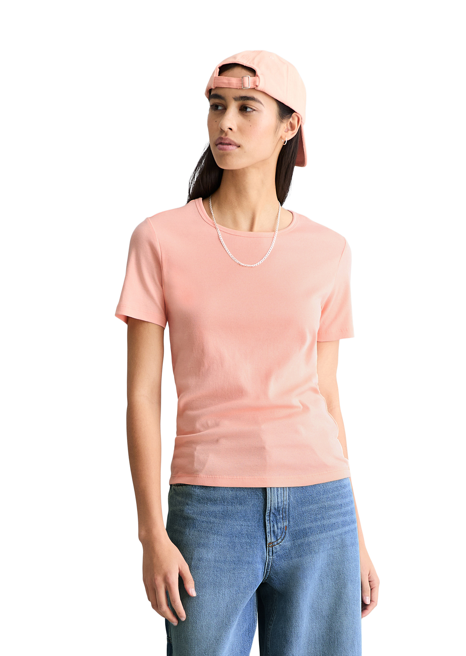 T-shirt slim en jersey côtelé doux, MARC O’POLO DENIM
