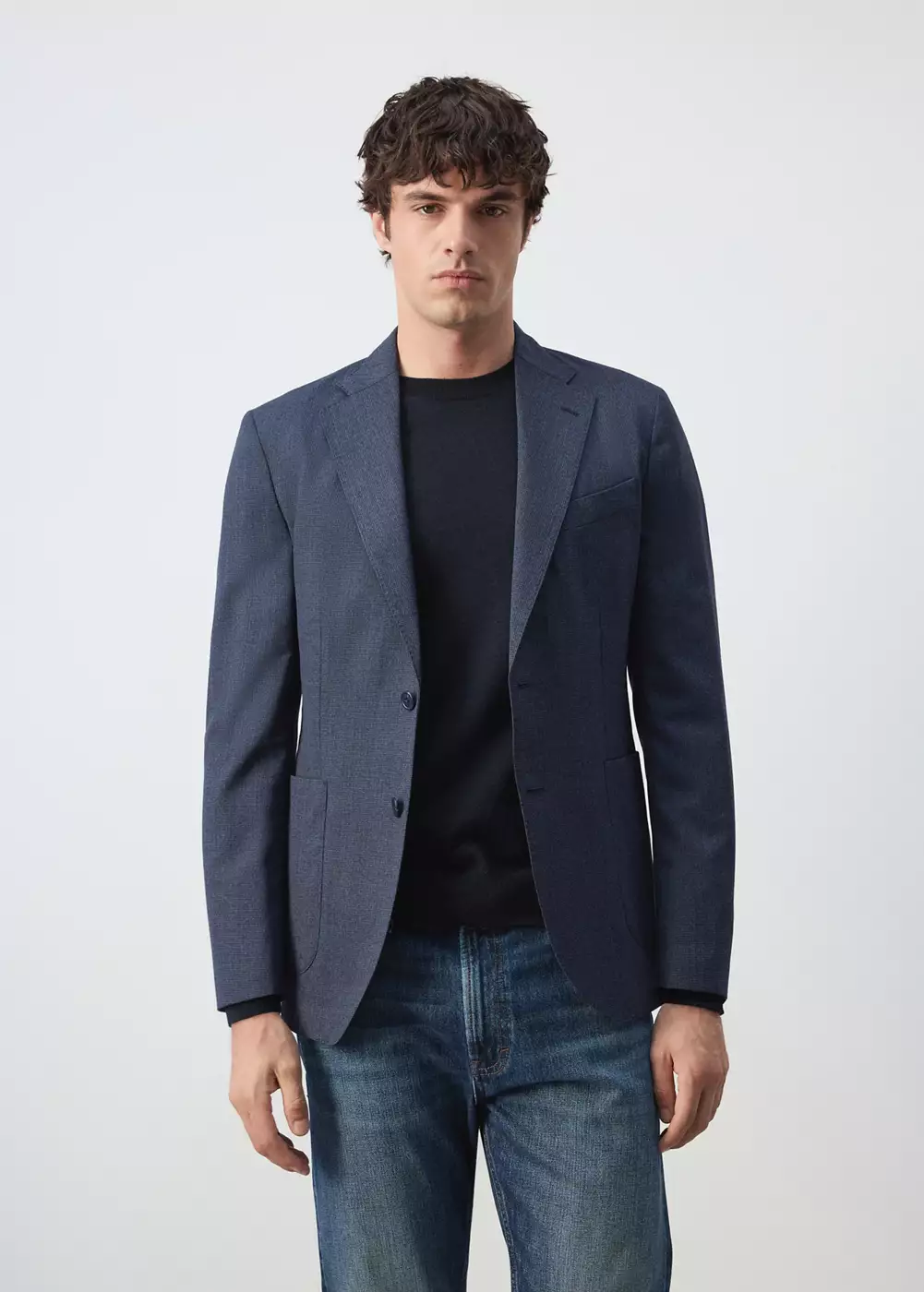 Veste laine mélangée slim-fit, MANGO MAN