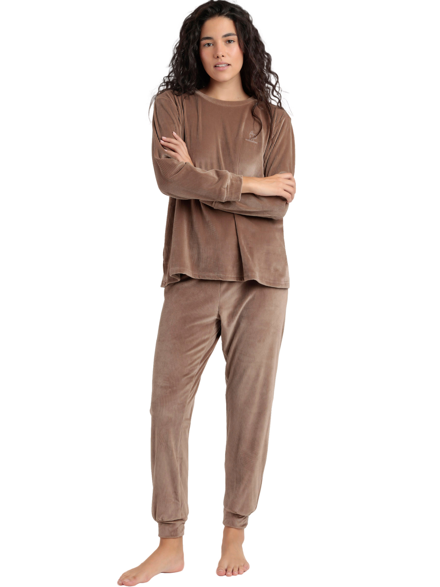 Pyjama velours pantalon top manches longues Relax Home, ADMAS
